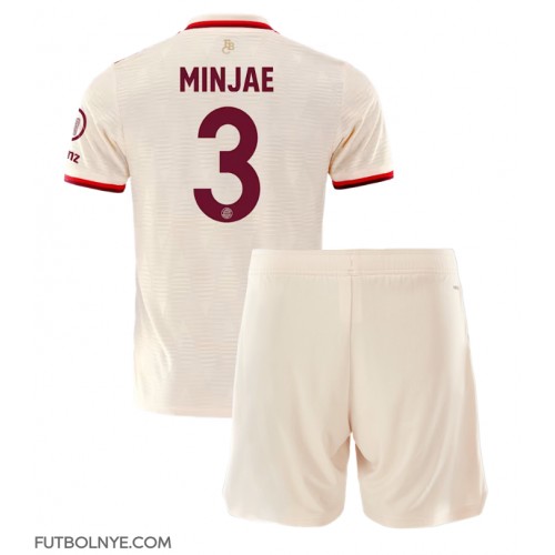 Camiseta Bayern Munich Kim Min-jae #3 Tercera Equipación para niños 2024-25 manga corta (+ pantalones cortos)